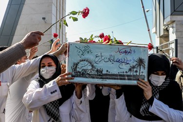 تشیع پیکر پاک سردار شهید حاج سلیمان زارع در بیمارستان شهید بهشتی شیراز