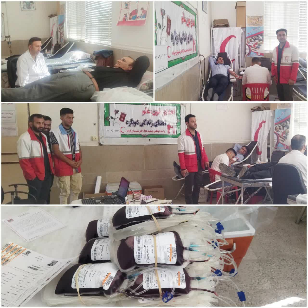 اهدای ۴۵۰ هزار سی سی خون در شهرستان خرامه